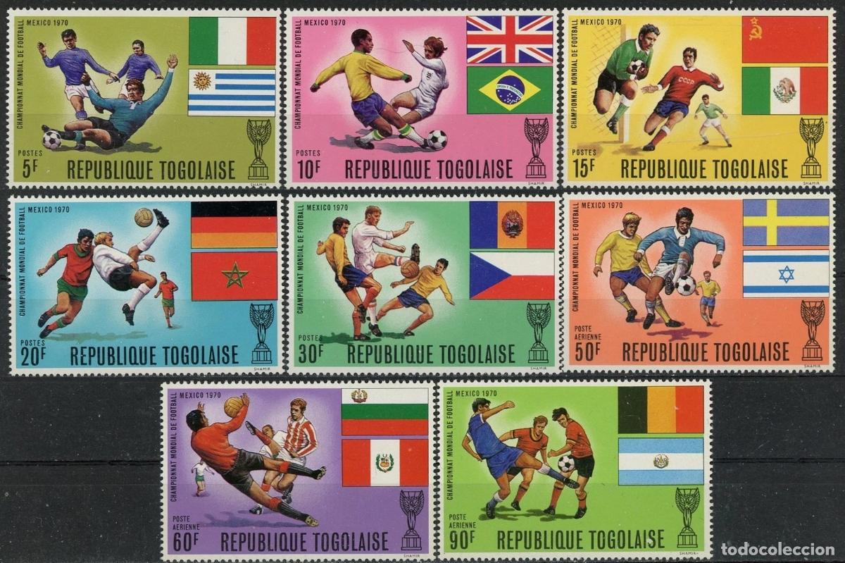 Sellos: Togo 1970 Ivert 662/6 y A&eacute;reo 132/4 *** Copa del Mundo de Futbol en MEXICO - Deportes