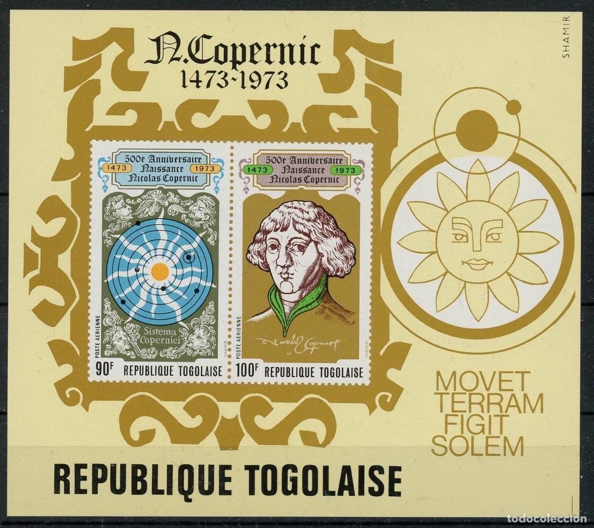Sellos: Togo 1973 HB Ivert 70 *** 500&ordm; Aniversario del Nacimiento de Nicolas Copernico