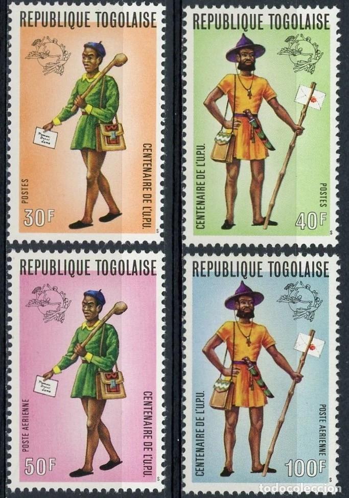 Sellos: Togo 1974 Ivert 807/8 y A&eacute;reo 224/5 *** Centenario de la Uni&oacute;n Postal Universal - U.P.U.