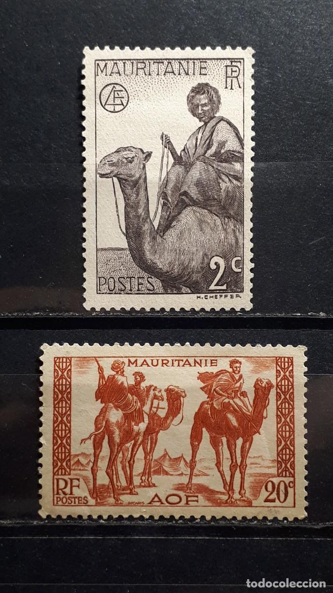 Sellos: MAURITANIA. A&Ntilde;O 1938. (*)/*. YVERT 73, 79