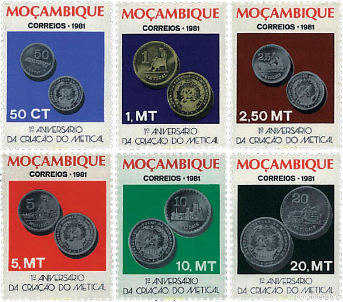 Sellos: 60975 MNH MOZAMBIQUE 1981 1 ANIVERSARIO DE LA NUEVA MONEDA
