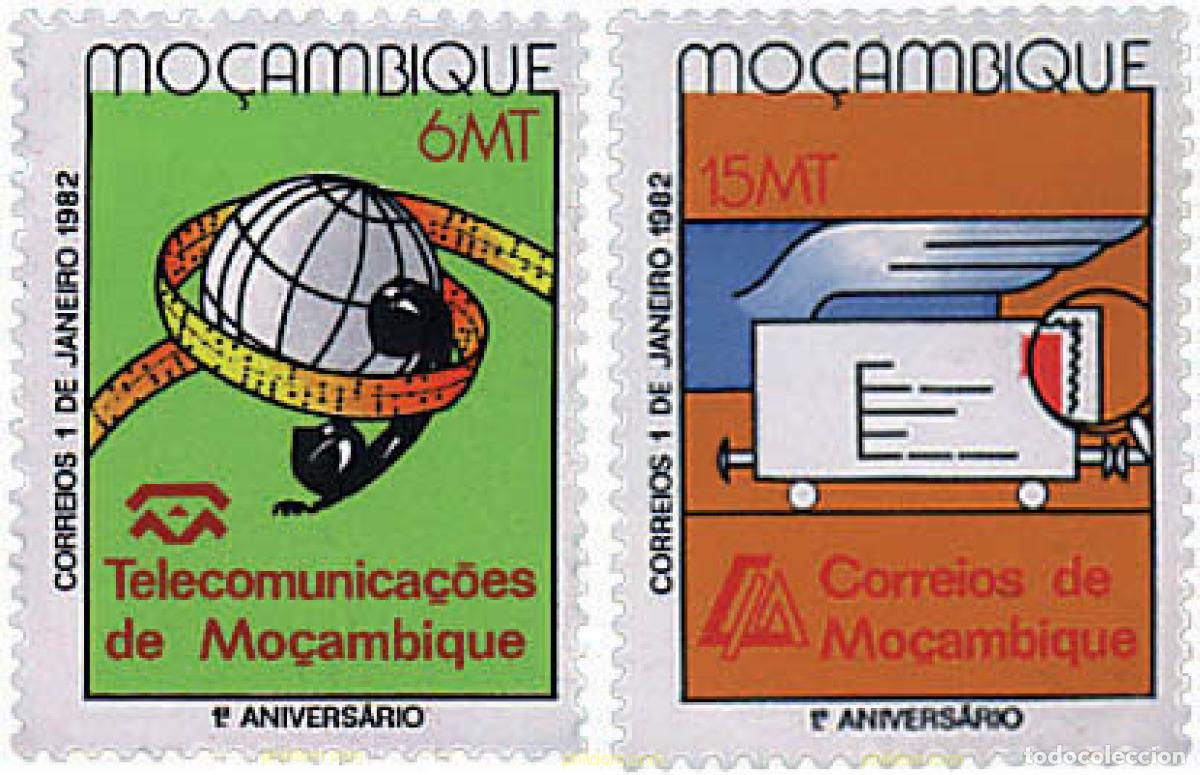 Sellos: 56230 MNH MOZAMBIQUE 1982 1 ANIVERSARIO DE LA CREACION DEL DEPARTAMENTO DE CORREOS Y TELECOMUNICACI