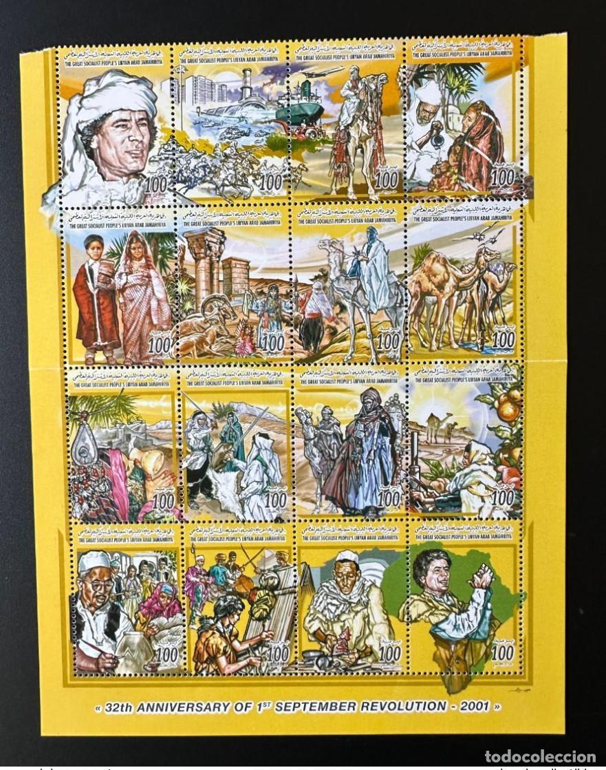 Sellos: Libya 2001 Mi. 2783 I - 2798 Cuaderno 32 aniversario de la revoluci&oacute;n Gadafi