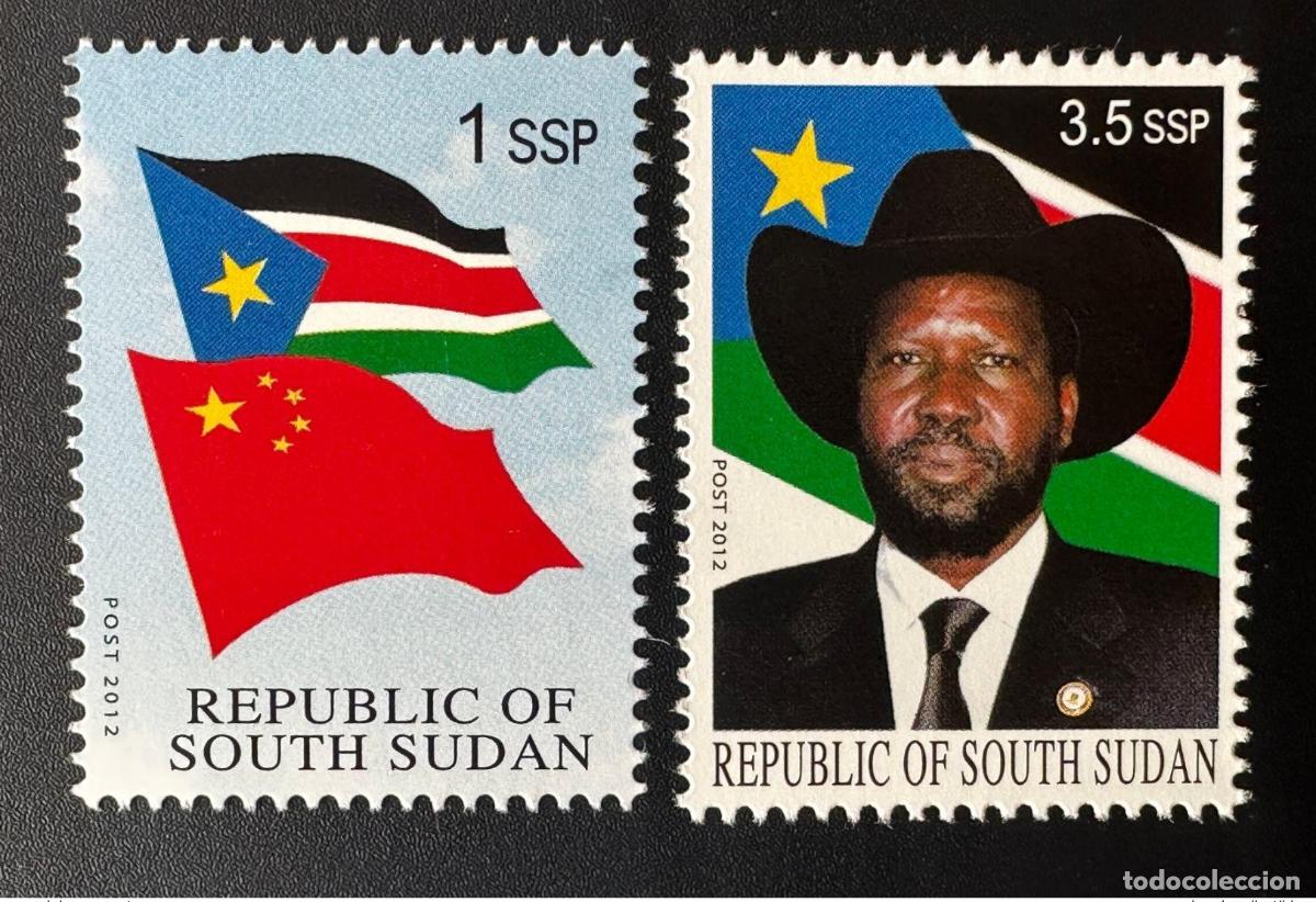 Sellos: Sud&aacute;n del Sur 2012 Mi. I y III Bandera china in&eacute;dita e de Salva Kiir Mayardit