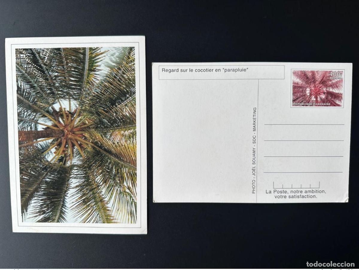 Sellos: Gab&oacute;n 1998 Mi.? Papeler&iacute;a postal Una mirada al cocotero con el paraguas Kokosbaum