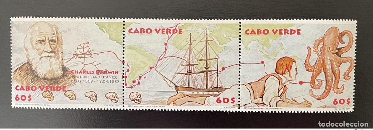 Sellos: Cabo Verde 2009 Mi. 943 - 945 200 a&ntilde;os con Charles Darwin Octopus Boat