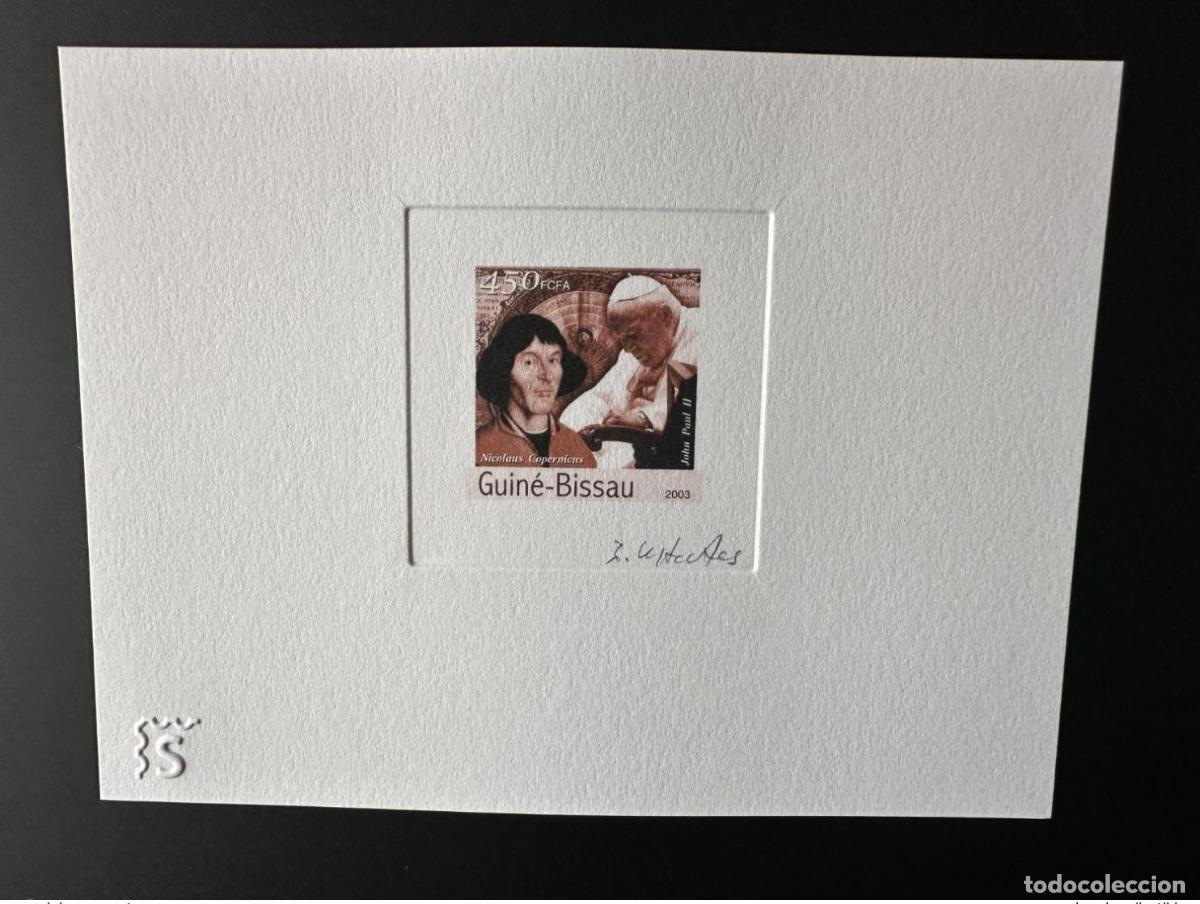 Sellos: Guinea Bissau 2003 Mi. 2431 Prueba de artista Cop&eacute;rnico Juan Pablo II BROWN