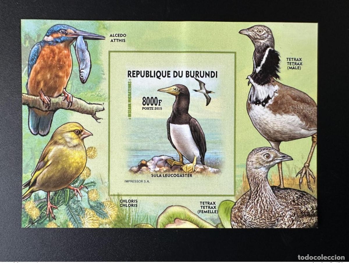 Francobolli: Burundi 2015/2016 Mi. Bl. A566 B ND IMPERF Aves migratorias Birds Vogel