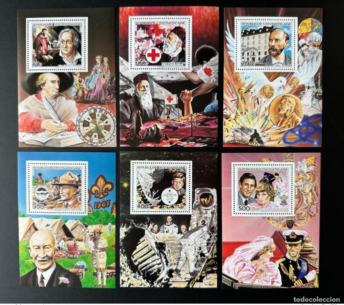 Sellos: Centroafricana 1984 Mi. Bl.269-274 Celebridades Henri Dunant Croix-Rouge
