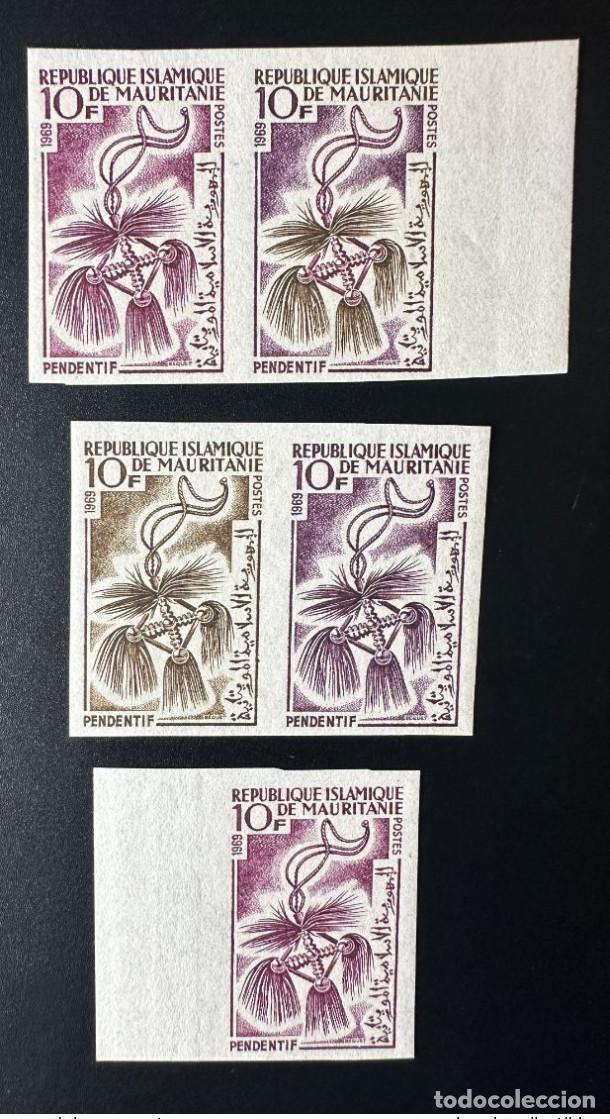 Sellos: Colgante Anh&auml;nger Mi. 381 de Mauritania 1969 Imperf prueba color no dentado