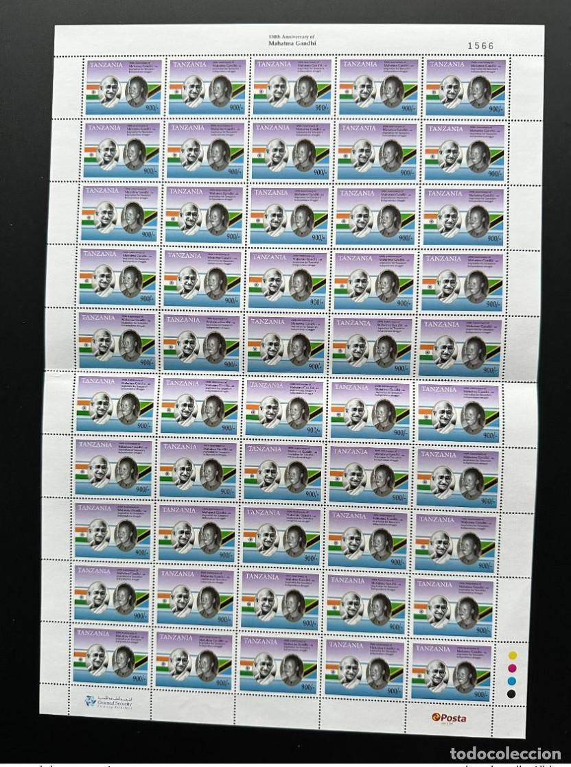 Selos: Tanzania 2019 Mi. 5444 abordo el 150 aniversario de Mahatma Gandhi Bogen Mohandas