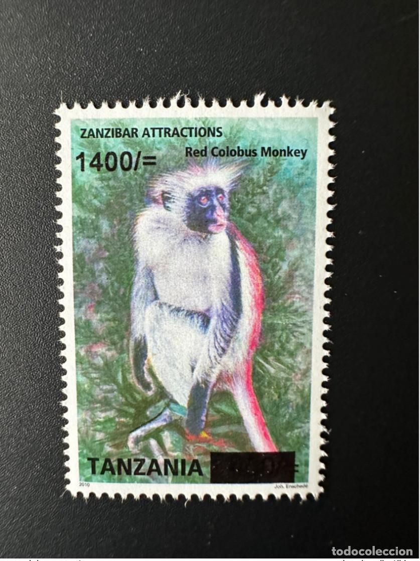 Selos: Tanzania 2017 Mi. B 5314 Sobrecargado colobo rojo mono vida silvestre de Zanz&iacute;bar