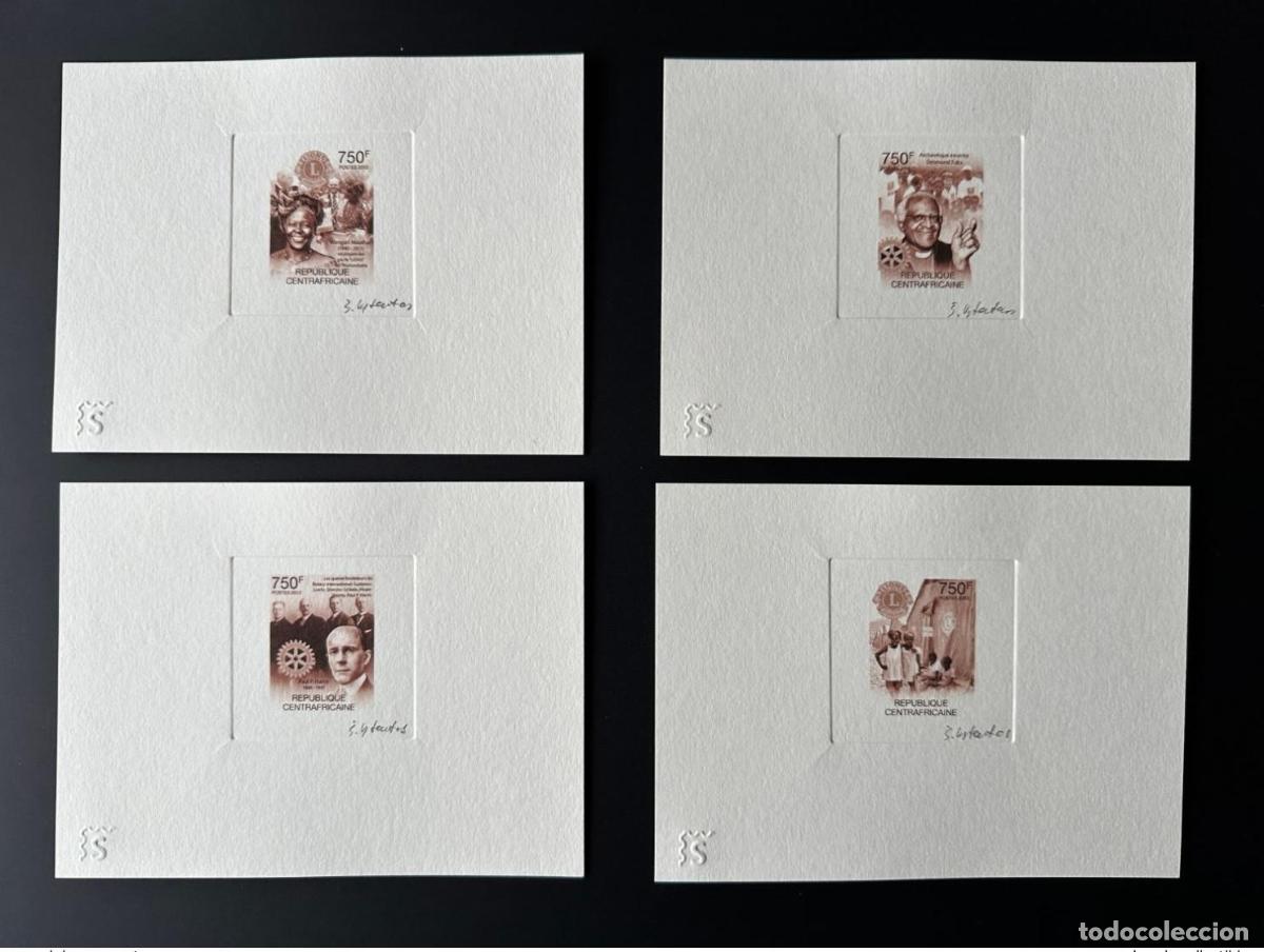 Selos: Prueba de artista Harris Lions BROWN Rotary &Aacute;frica Central 2012 Mi. 3587 - 3590