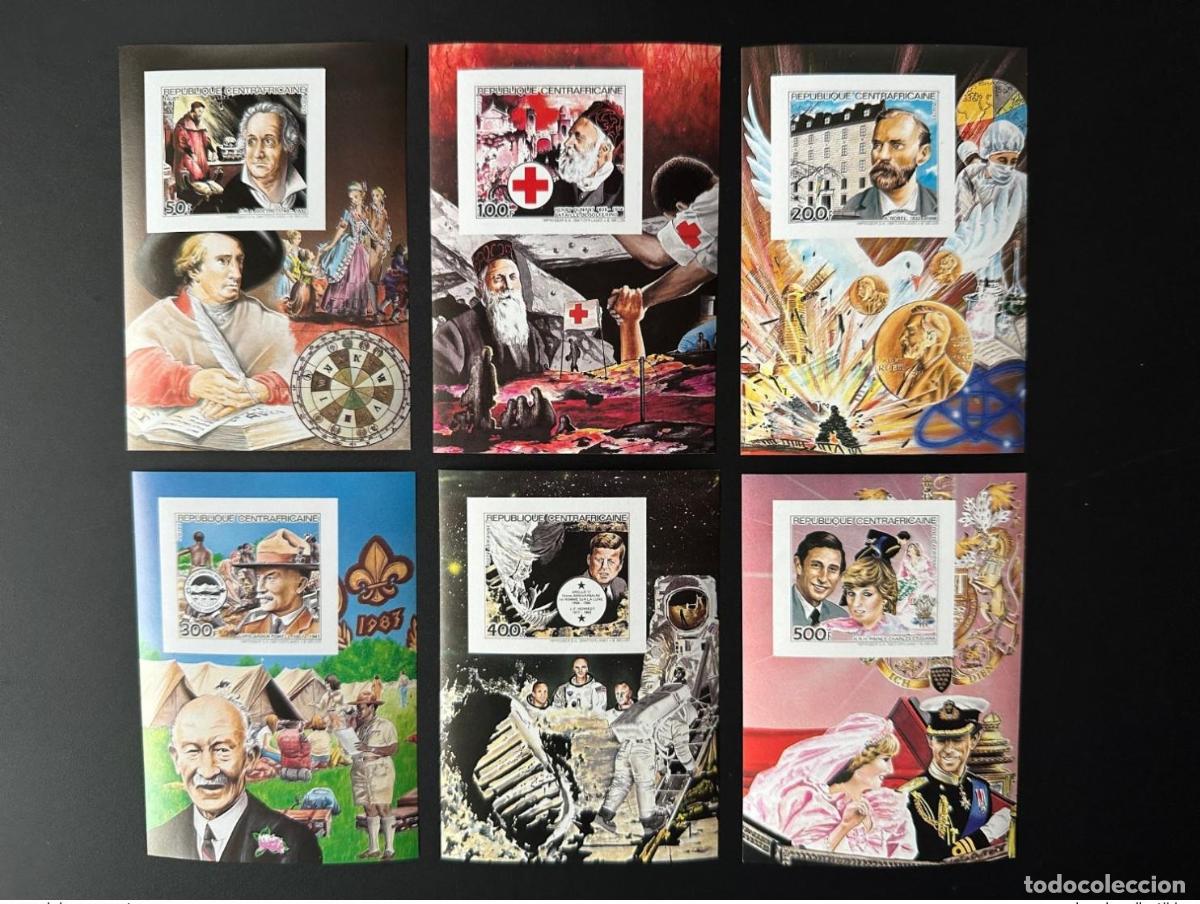 Francobolli: Centroafricana 1984 Mi. Bl. 269 - 274 Segundo Premio Kennedy Apollo de la Cruz Roja Dunant