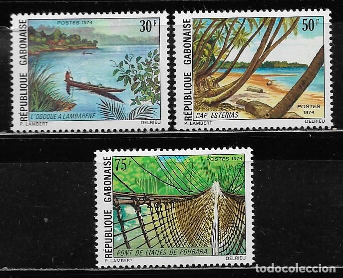 Sellos: GABON 1974, Ivert 332/34 -. MNH.