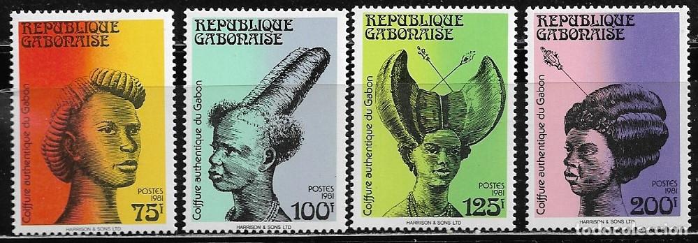 Sellos: GABON 1981, Ivert 479/82 -.PEINADOS TRADICIONALES. MNH.