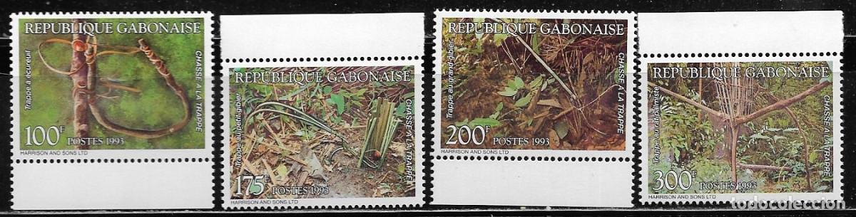 Sellos: GABON 1993, Ivert 772/75 -.NATURALEZA. MNH.