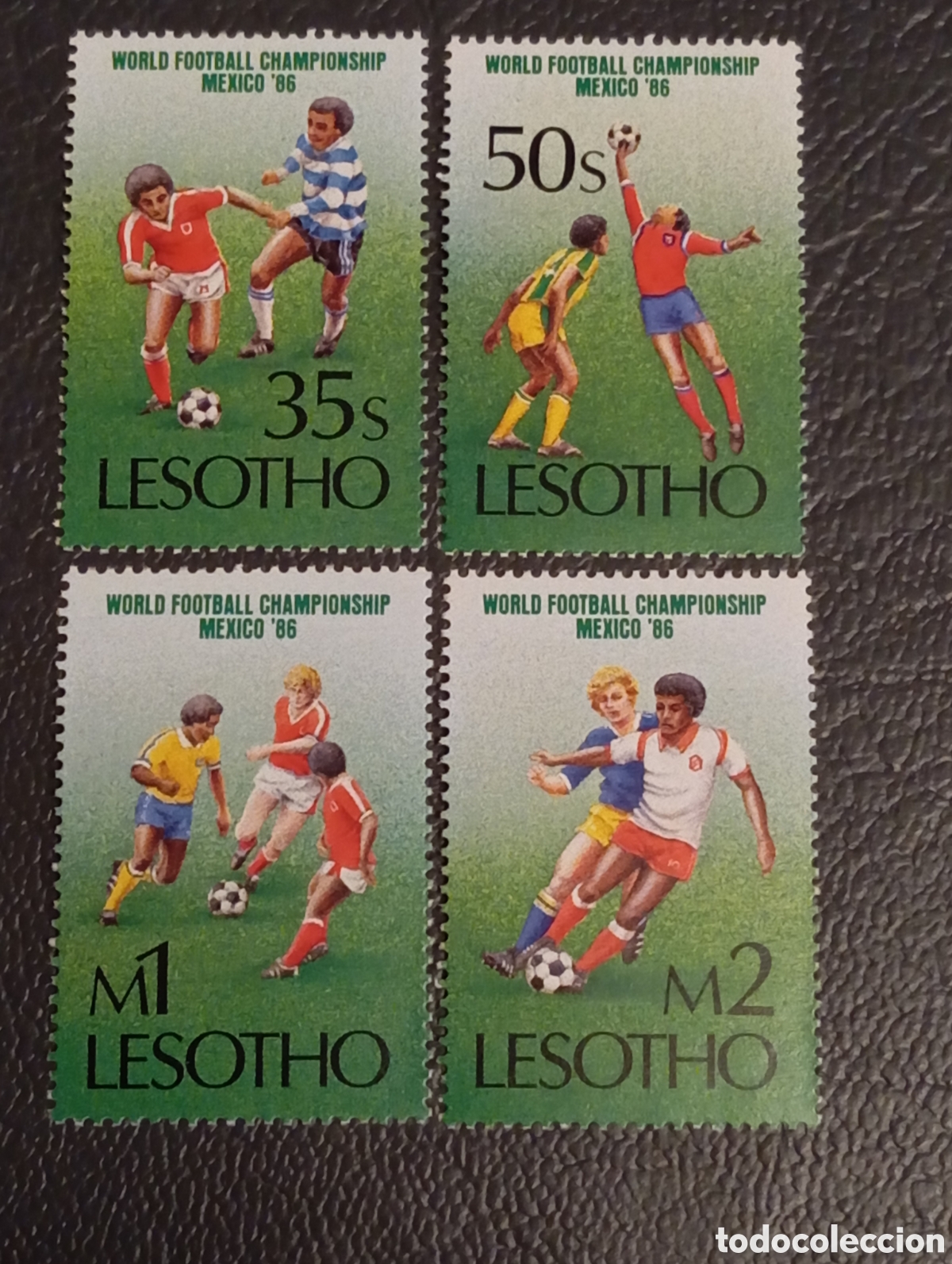 Sellos: Lesotho 1986 - Mundial de F&uacute;tbol M&eacute;xico '86 - Set 4 Sellos MNH (Scott 521-524 / SG 686-689)