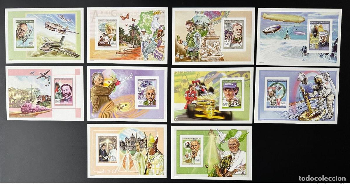 Sellos: Comoras 1999 YT 1115 - 1124 ND Luxury Blocks Personalidades John Paul Schweitzer