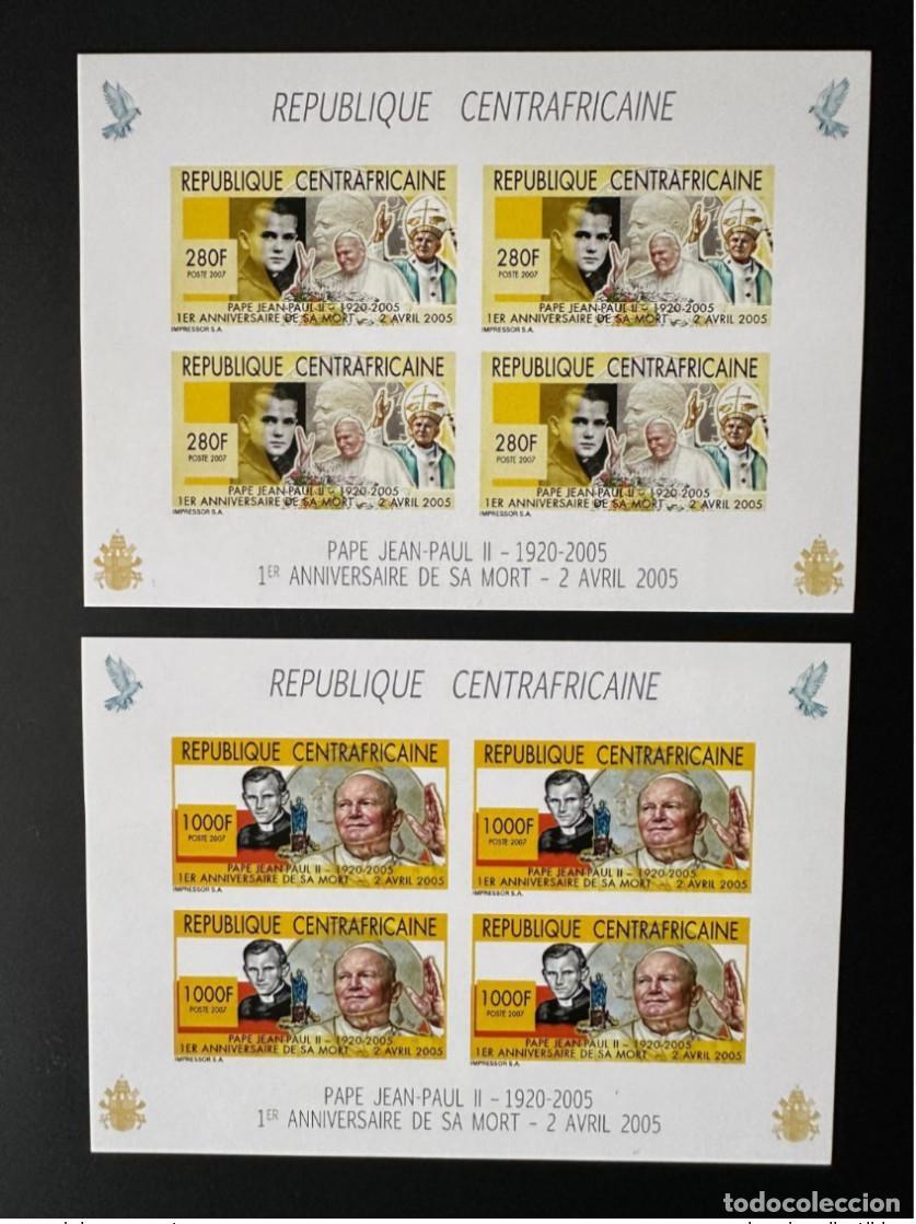 Sellos: Rep&uacute;blica Centroafricana 2007 Mi. 2939 - 2940 ND Papa Juan Pablo II John Dove