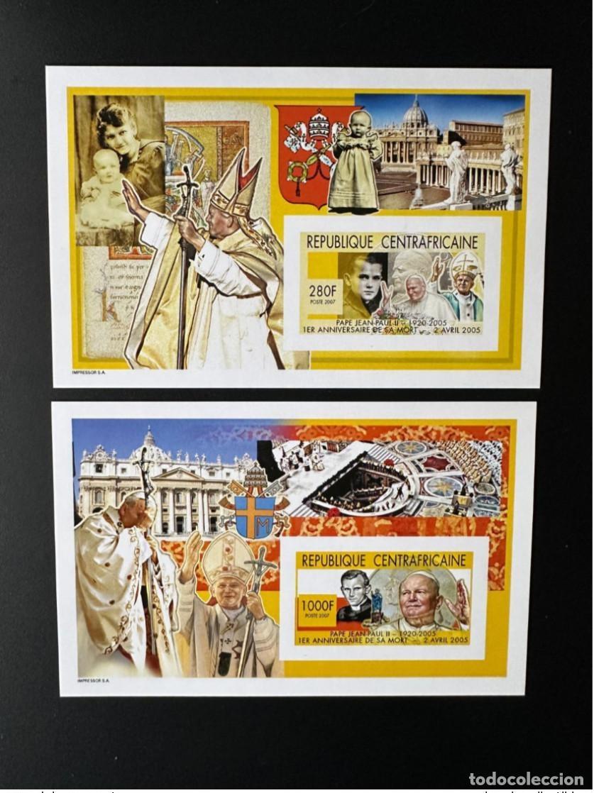 Sellos: Rep&uacute;blica Centroafricana 2007 Mi. Volumen 684 - 685 Segundo Papa Juan Pablo II Dove