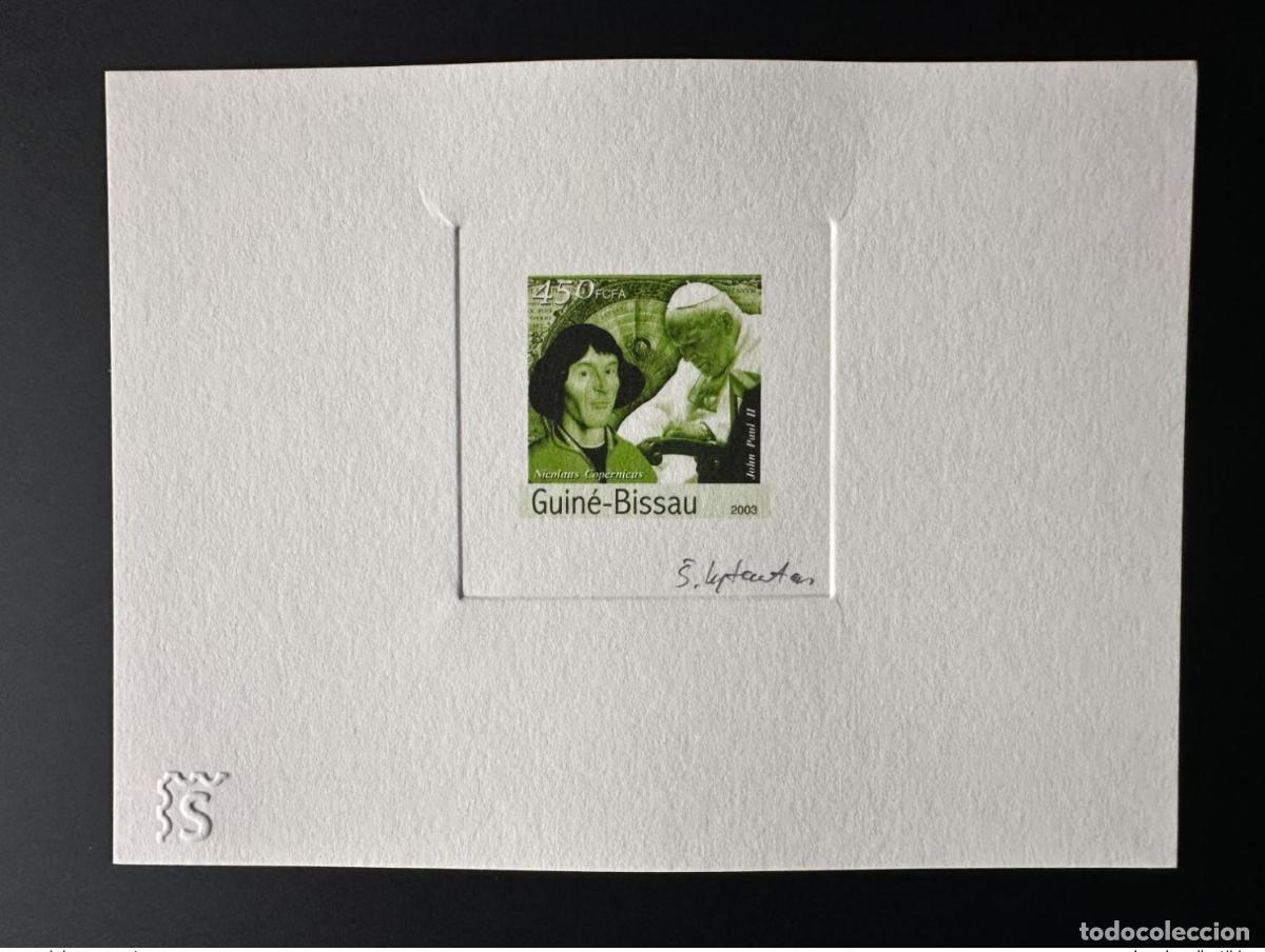 Sellos: Guinea Bissau 2003 Mi. 2431 Prueba de artista Cop&eacute;rnico Juan Pablo II VERDE