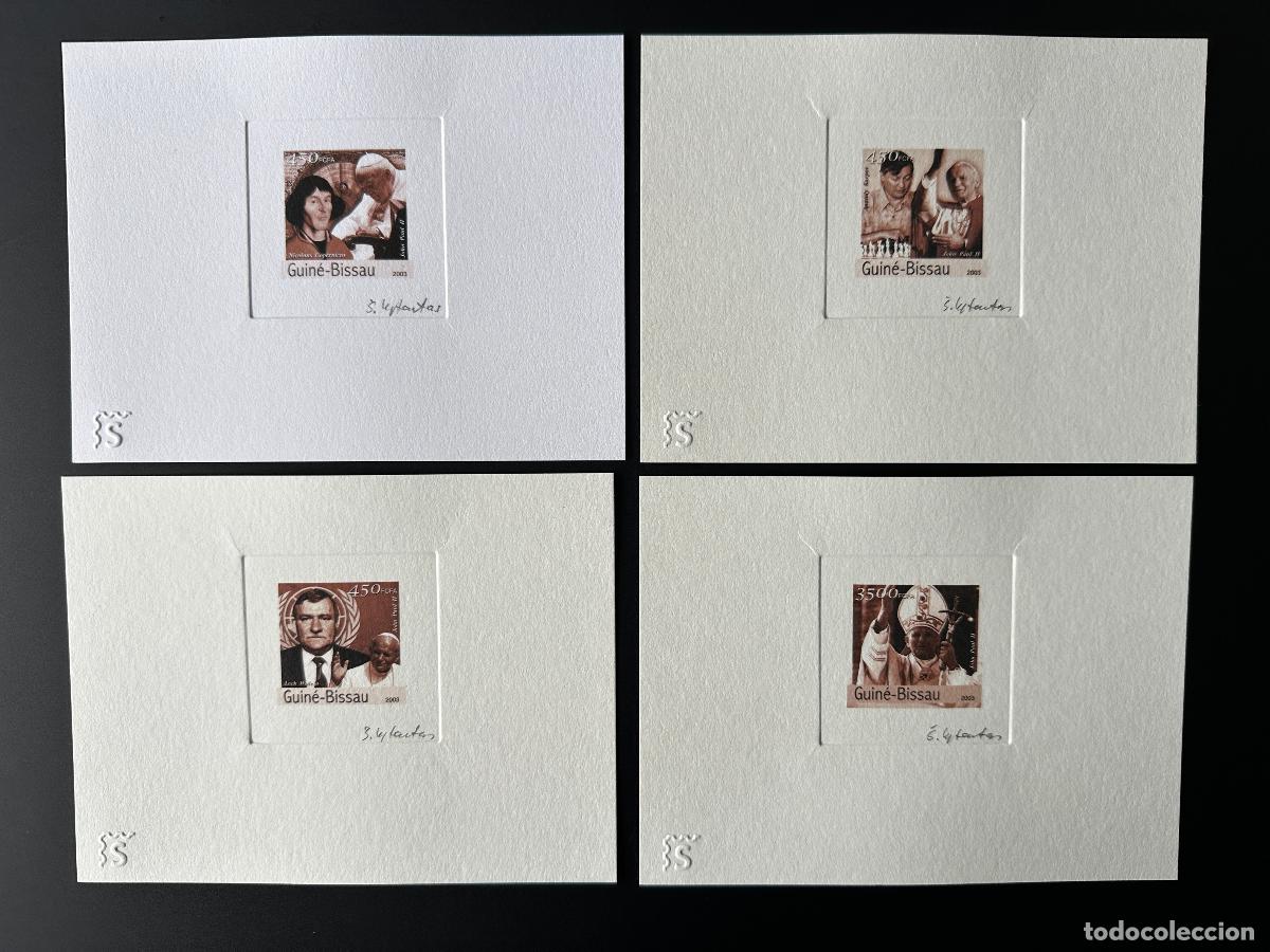Sellos: Guin&eacute; Bissau 2003 Mi. 2420 - 2437 Prueba de artista Juan Pablo II Cop&eacute;rnico BROWN