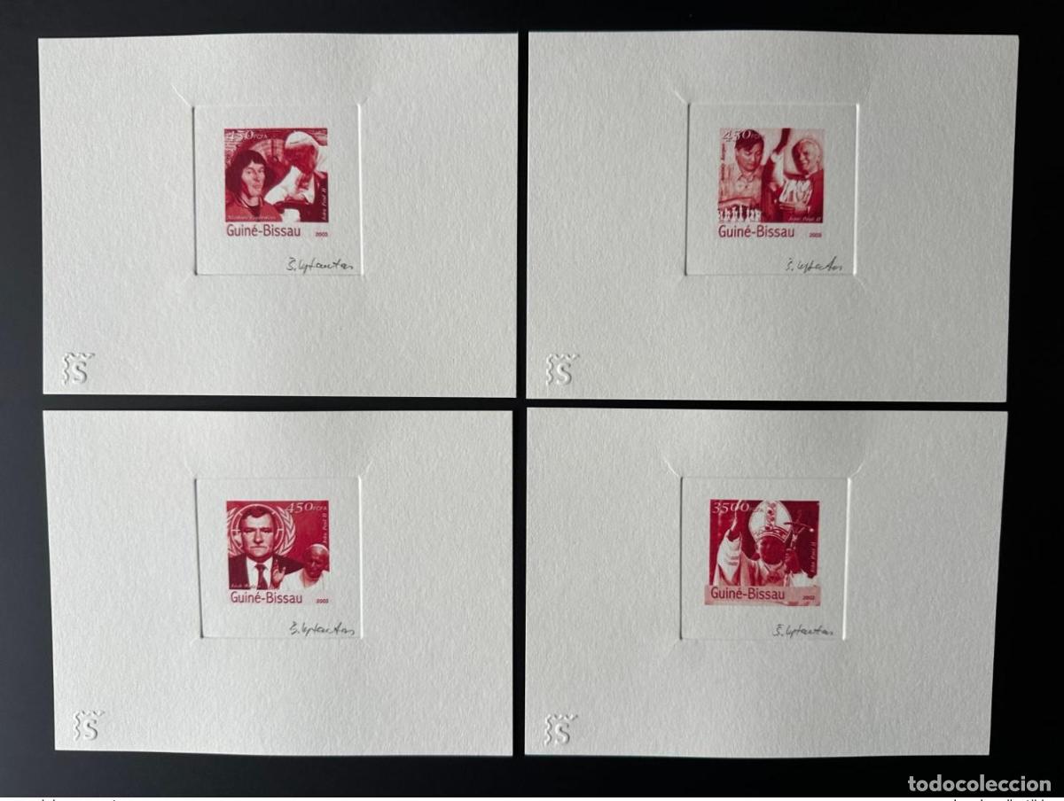 Sellos: Guinea Bissau 2003 Mi. 2420 - 2437 Ajedrez a prueba de artista Juan Pablo II Papa ROJO