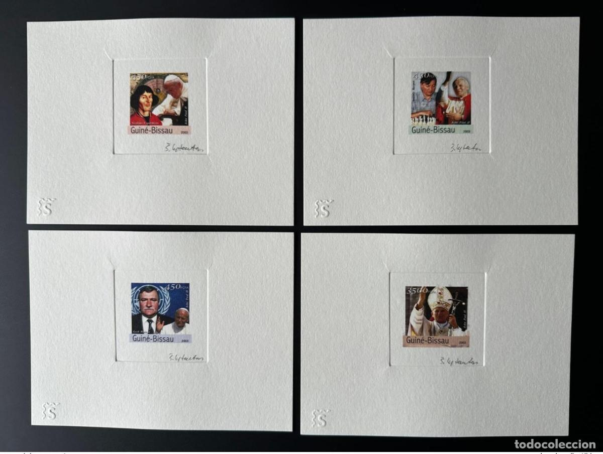 Sellos: Guinea Bissau 2003 Mi. 2420 - 2437 Prueba art&iacute;stica Cop&eacute;rnico Juan Pablo II COLOR