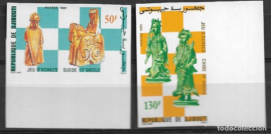Sellos: DJIBOUTI 1981, Ivert 541/42 - AJEDREZ - SIN DENTAR. MNH.
