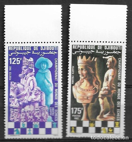 Sellos: DJIBOUTI 1982, Ivert 551/52 - AJEDREZ . MNH.