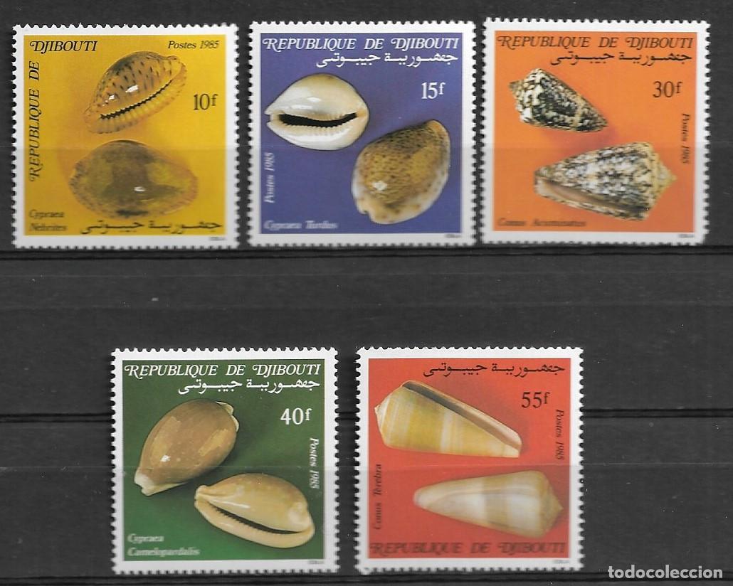 Sellos: DJIBOUTI 1985, Ivert 609/13 - CONCHAS MARINAS. MNH.