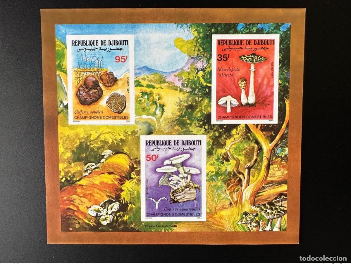 Sellos: Yibuti 1987 Mi. Bl. 138 B ND IMPERF Hongos comestibles