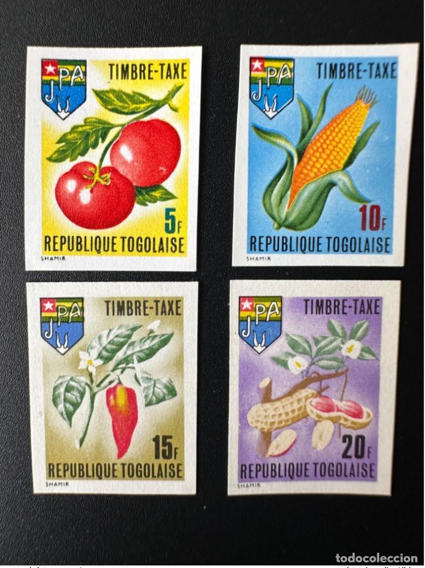 Sellos: Togo 1969 Mi. 70 - 73B Sello postal adeudado ND IMPERF Fruits Tomate Ma&iacute;z