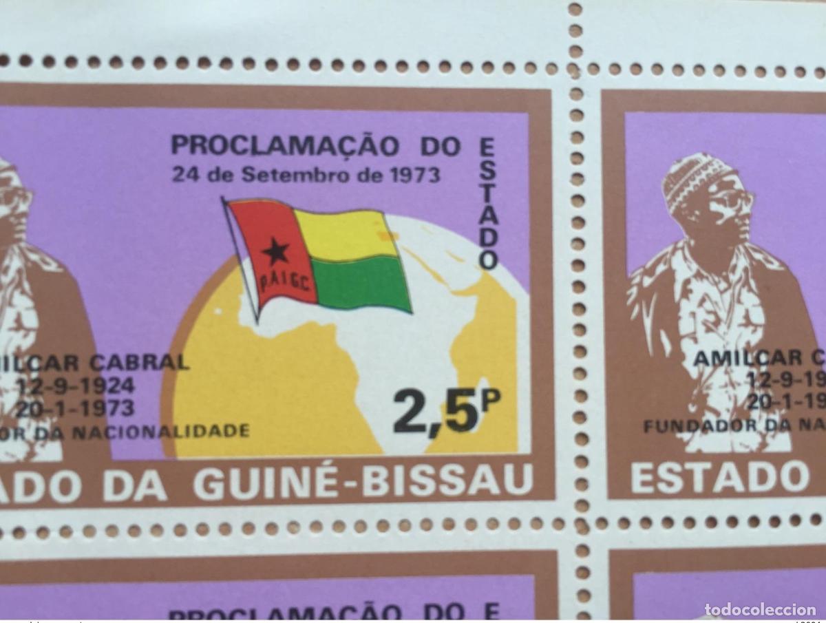 Sellos: Guinea-Bissau 1973 1974 ERROR VARIETY Moved Flag Mi. 346 HOJA DE HISTORIA LA REP&Uacute;BLICA