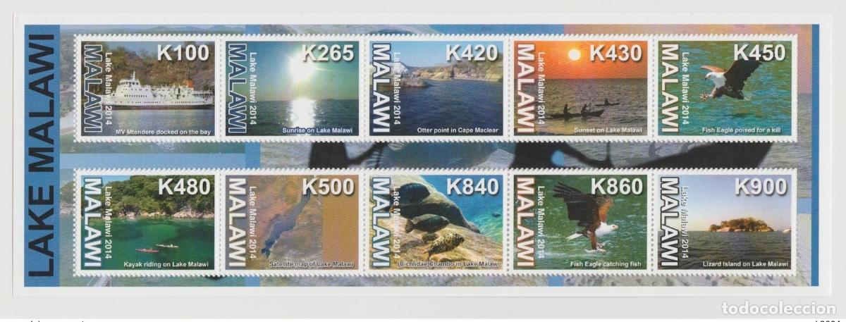 Sellos: Malawi 2014 Lago Wildlife Raptors Aves rapaces de P&aacute;jaros Pesca Klb.
