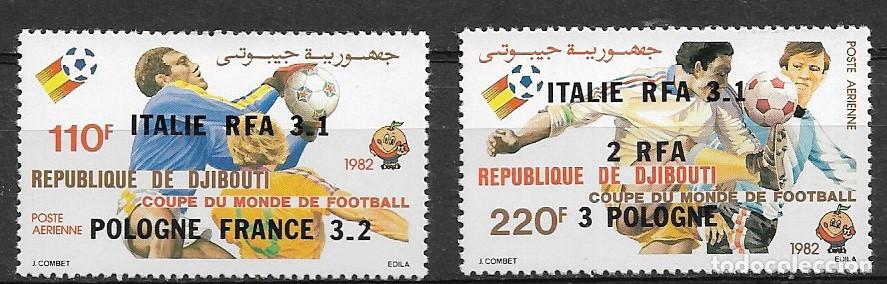 Sellos: DJIBOUTI 1982, Ivert A-159/60 - VENCEDORES - CAMPEONATO MUNDIAL DE F&Uacute;TBOL ESPA&Ntilde;A 82. MNH.