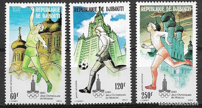 Sellos: DJIBOUTI 1980, Ivert A-135/37 - JUEGOS OL&Iacute;MPICOS MOSC&Uacute; 80. MNH.