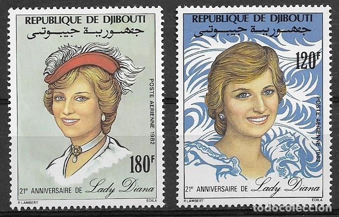 Sellos: DJIBOUTI 1982, Ivert A-164/65 - 21&ordm; ANIVERSARIO LADY DIANA. MNH.