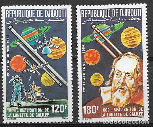Sellos: DJIBOUTI 1984, Ivert A-213/14 - ESPACIO - 375&ordm; ANIVERSARIO DE LA REALISACI&Oacute;N DE LA LUNETA. MNH.