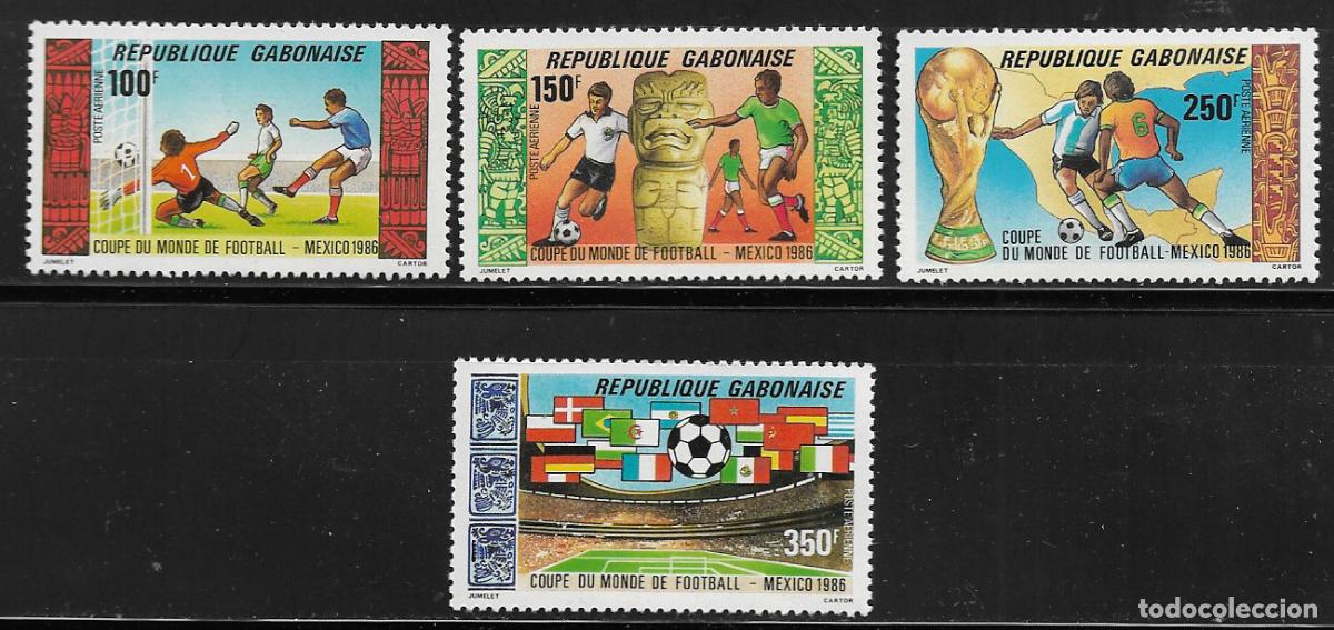 Sellos: GABON 1986, Ivert A&Eacute;REO A-275/78 - CAMPEONATO MUNDIAL DE F&Uacute;TBOL M&Eacute;XICO 86. MNH.