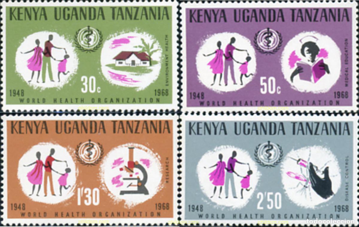 Sellos: 215086 MNH ESTE AFRICANO 1968 20 ANIVERSARIO DE LA ORGANIZACION MUNDIAL DE LA SALUD