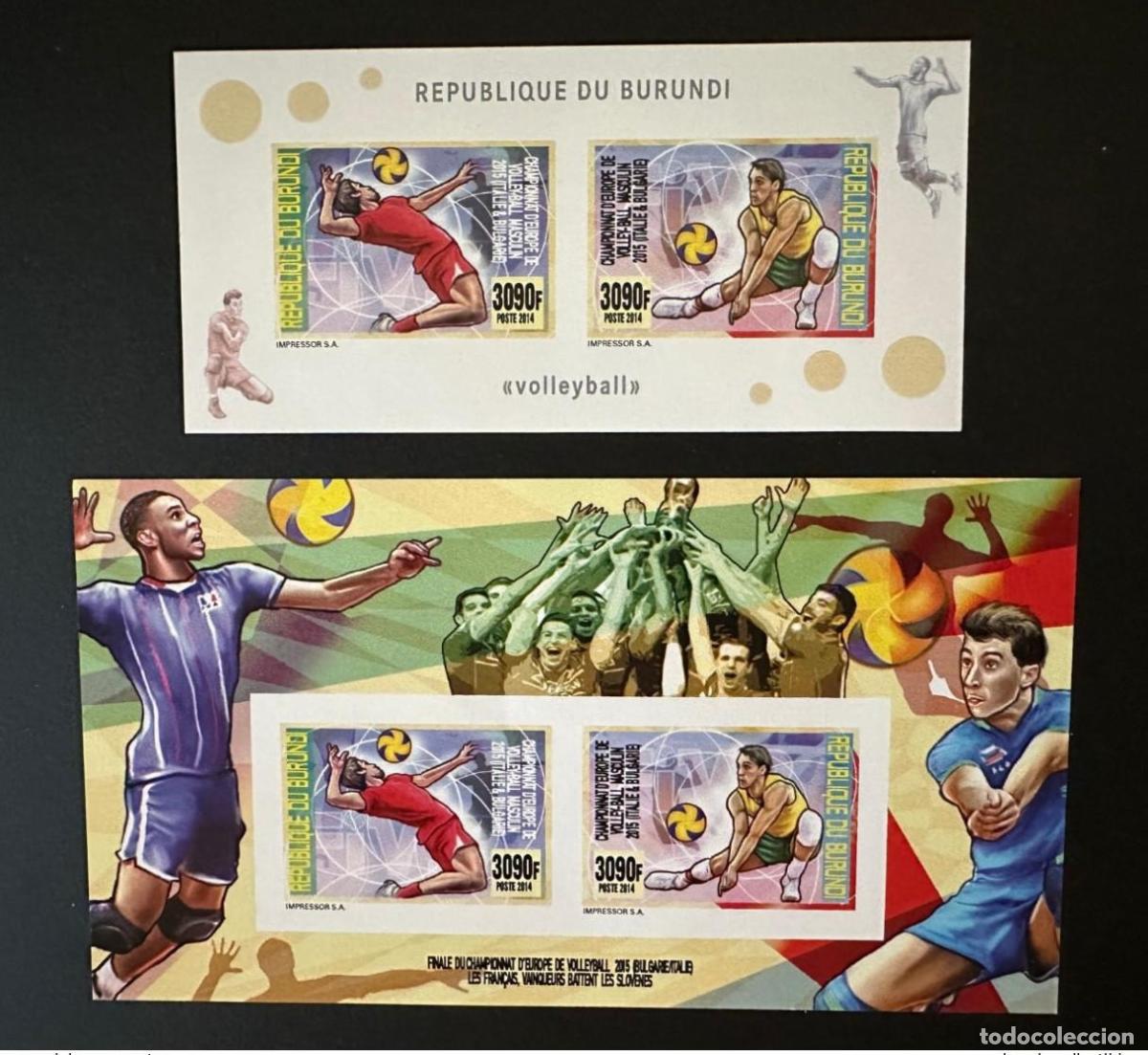 Sellos: Burundi 2014/2015 Mi. 3485 - 3486 Bl. 506 507 ND IMPERF Voleibol