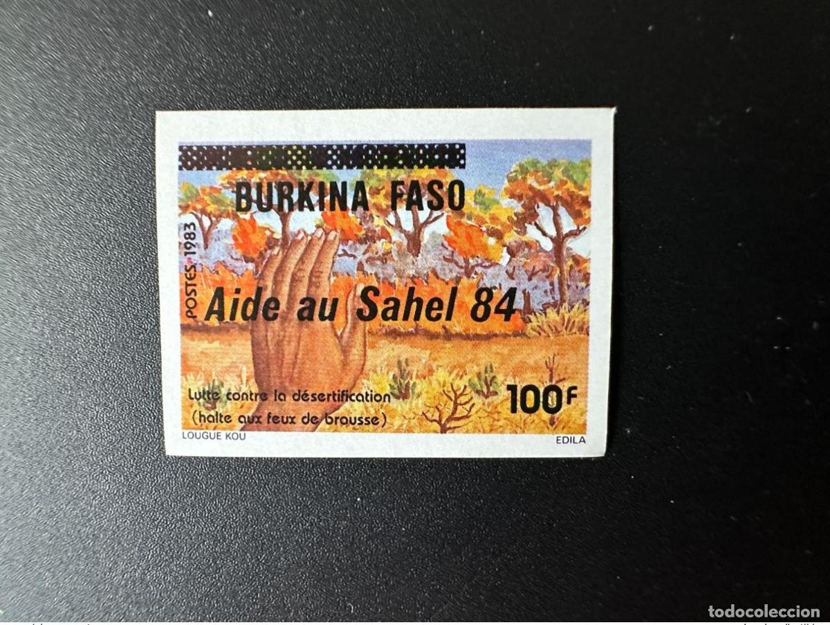 Sellos: Burkina Faso 1984 Mi. C975 ND IMPERF variedad de color 1: Ayuda a la agobiada regi&oacute;n del Sahel