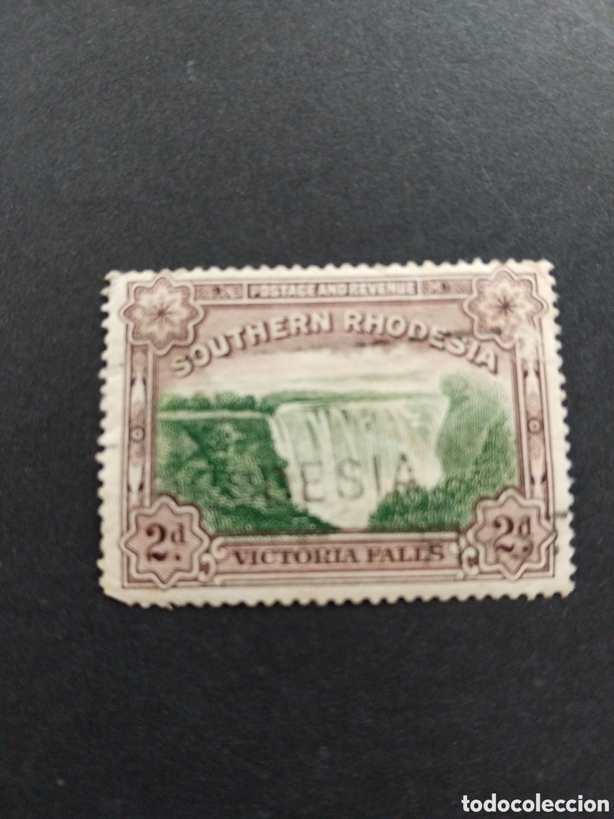 Sellos: Rodesia del Sur. Zimbabwe. Cataratas Victoria.