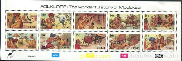 Sellos: 11531 MNH CISKEI 1988 FOLCLORE
