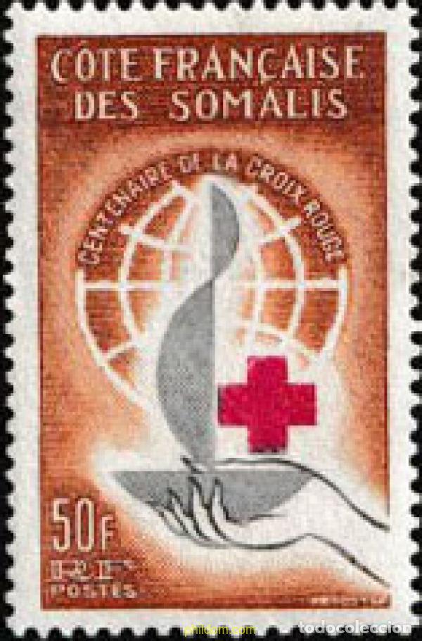 Sellos: 605038 MNH COSTA DE LOS SOMALIS 1963 100 ANIVERSARIO DE LA CRUZ ROJA INTERNACIONAL