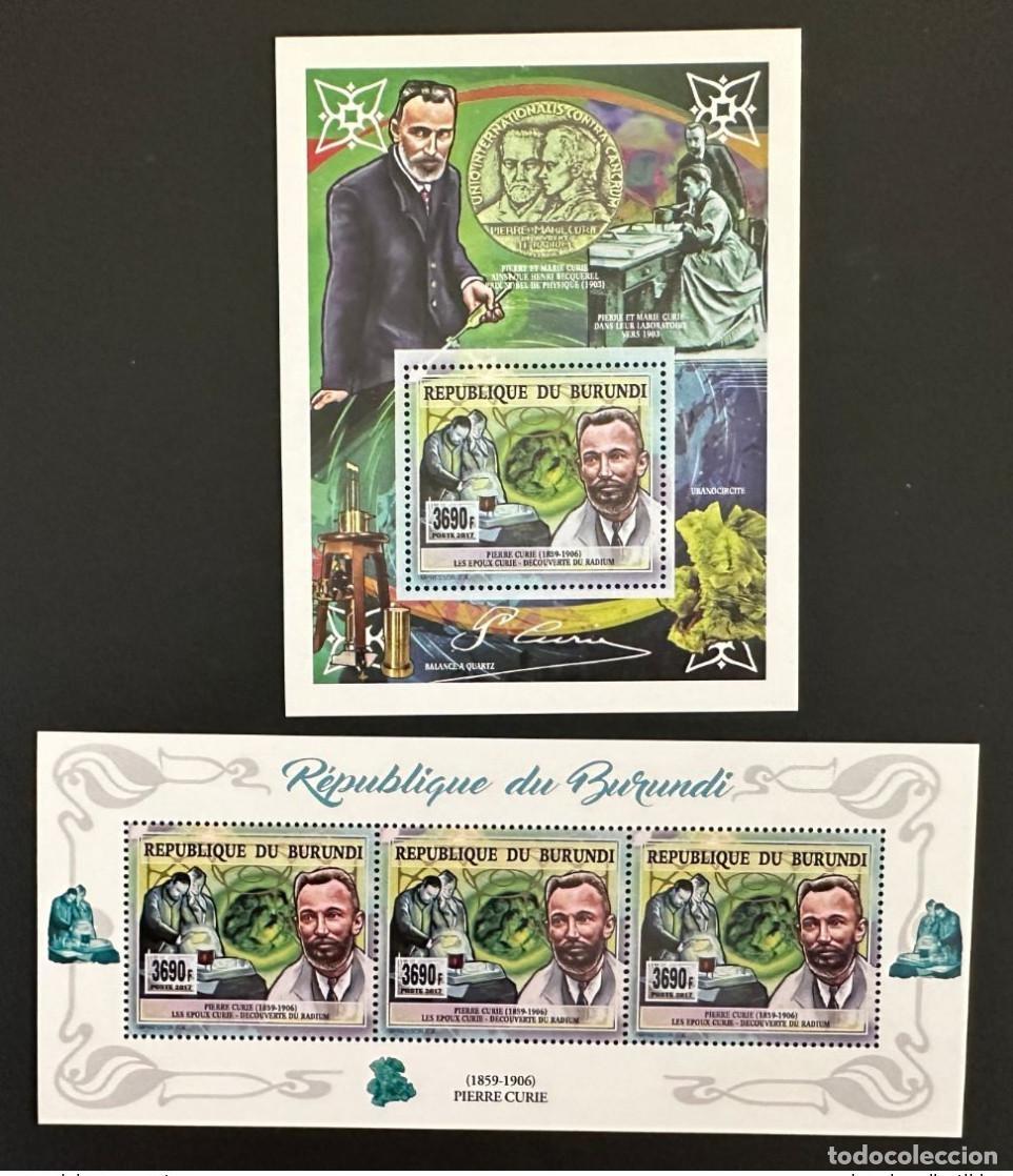 Sellos: Burundi 2017 Mi.? Pierre y Marie Curie descubren la investigaci&oacute;n sobre salud del radio