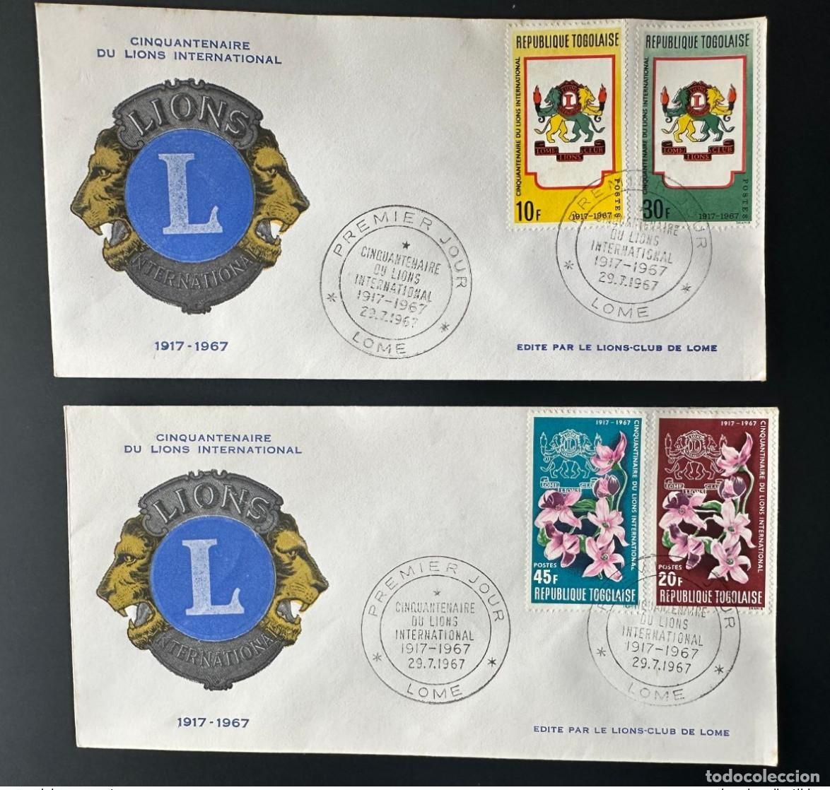 Sellos: Togo 1967 Mi. 594 - 597 FDC Lions International Orqu&iacute;dea Flor Blume