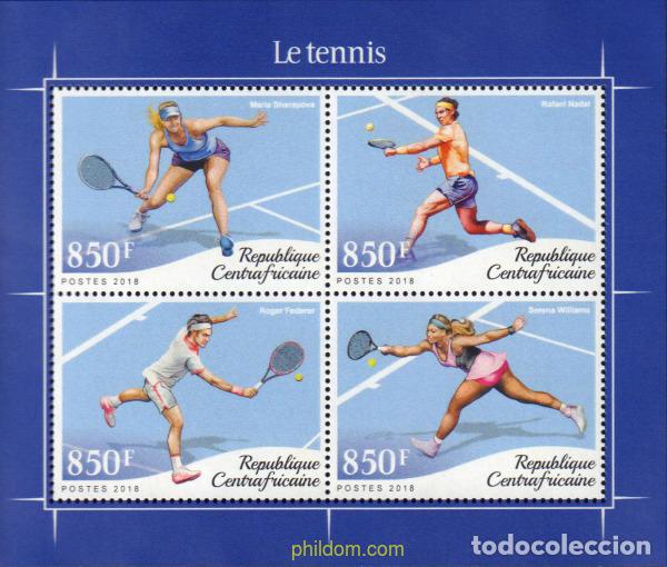 Sellos: 594187 MNH CENTROAFRICANA 2018 EL TENIS